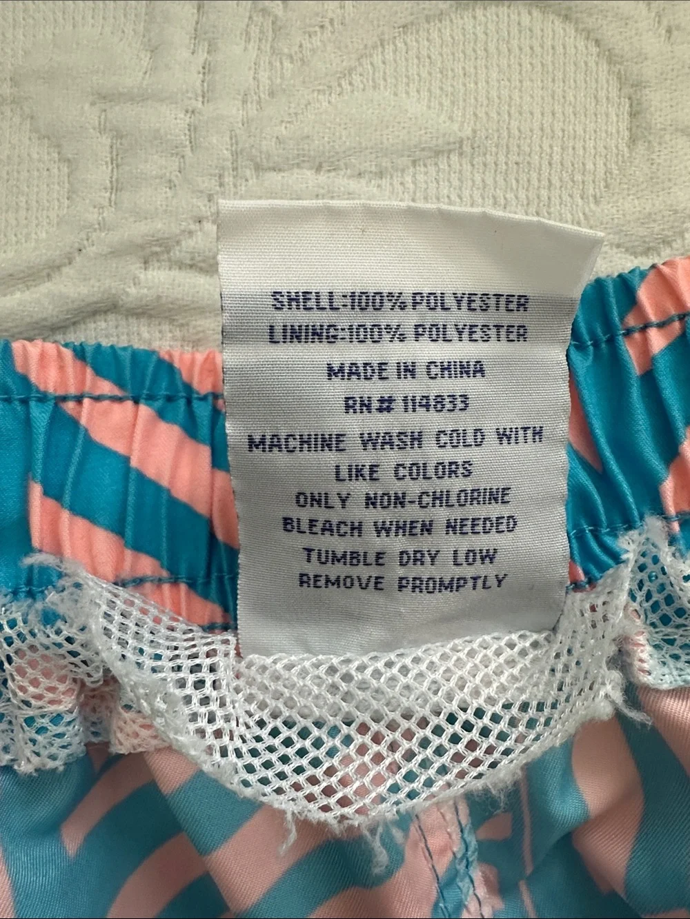 Panama Jack Men’s Geometric Swim Trunks Pink/Turquoise XL